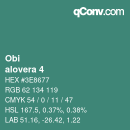 颜色代码: Obi - alovera 4 | qconv.com