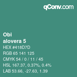 Color code: Obi - alovera 5 | qconv.com