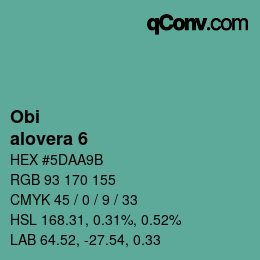 カラーコード: Obi - alovera 6 | qconv.com