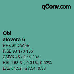 颜色代码: Obi - alovera 6 | qconv.com