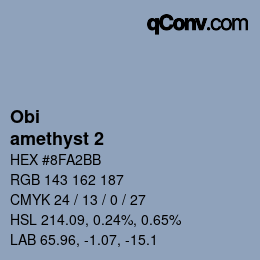 Code couleur: Obi - amethyst 2 | qconv.com