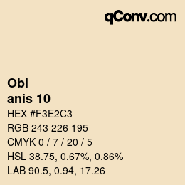 Color code: Obi - anis 10 | qconv.com