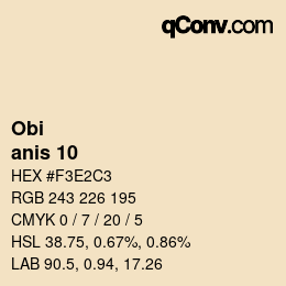 颜色代码: Obi - anis 10 | qconv.com
