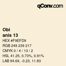 Color code: Obi - anis 13 | qconv.com