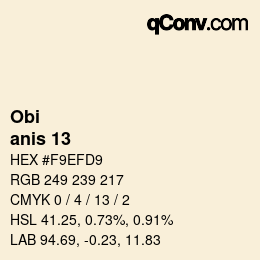 颜色代码: Obi - anis 13 | qconv.com
