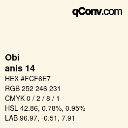颜色代码: Obi - anis 14 | qconv.com
