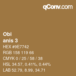 カラーコード: Obi - anis 3 | qconv.com