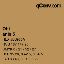 Color code: Obi - anis 5 | qconv.com