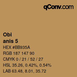 カラーコード: Obi - anis 5 | qconv.com