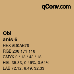 颜色代码: Obi - anis 6 | qconv.com