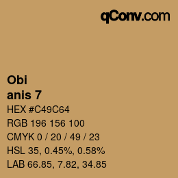 颜色代码: Obi - anis 7 | qconv.com
