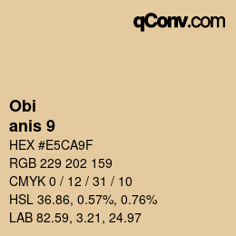 Code couleur: Obi - anis 9 | qconv.com