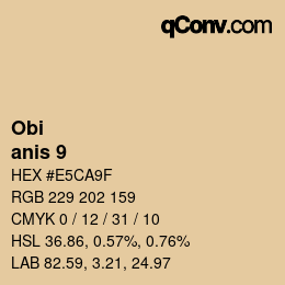 カラーコード: Obi - anis 9 | qconv.com