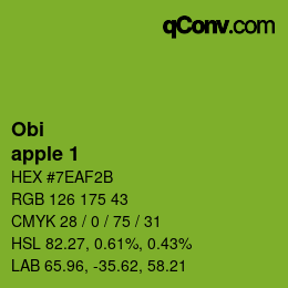 カラーコード: Obi - apple 1 | qconv.com