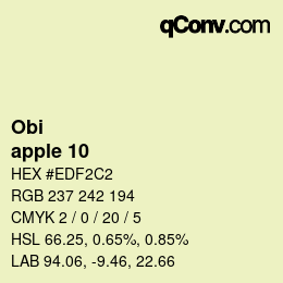 颜色代码: Obi - apple 10 | qconv.com