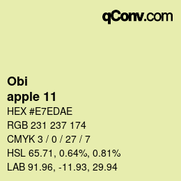 カラーコード: Obi - apple 11 | qconv.com