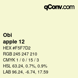 カラーコード: Obi - apple 12 | qconv.com