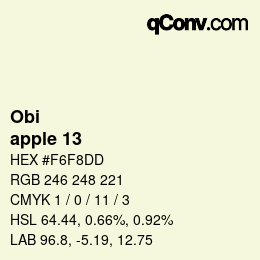 Color code: Obi - apple 13 | qconv.com