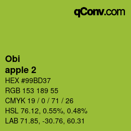 カラーコード: Obi - apple 2 | qconv.com