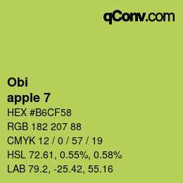 カラーコード: Obi - apple 7 | qconv.com
