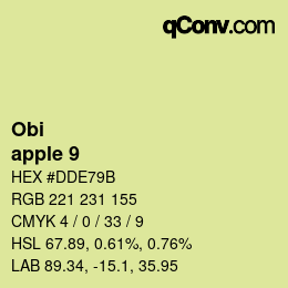 Code couleur: Obi - apple 9 | qconv.com