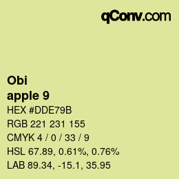 カラーコード: Obi - apple 9 | qconv.com