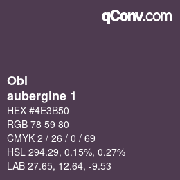 颜色代码: Obi - aubergine 1 | qconv.com