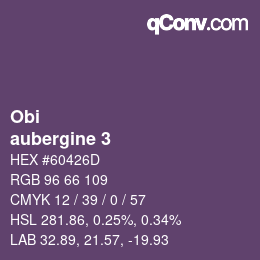 颜色代码: Obi - aubergine 3 | qconv.com