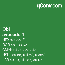 カラーコード: Obi - avocado 1 | qconv.com
