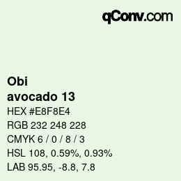 Color code: Obi - avocado 13 | qconv.com