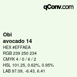Code couleur: Obi - avocado 14 | qconv.com