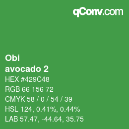 Color code: Obi - avocado 2 | qconv.com