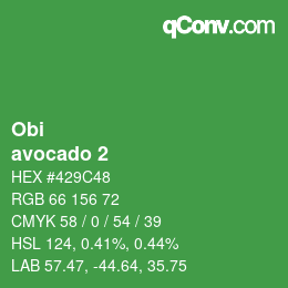 カラーコード: Obi - avocado 2 | qconv.com