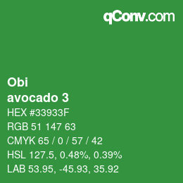 カラーコード: Obi - avocado 3 | qconv.com