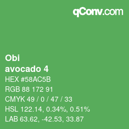 カラーコード: Obi - avocado 4 | qconv.com