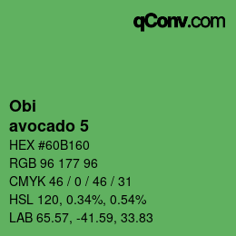 Color code: Obi - avocado 5 | qconv.com