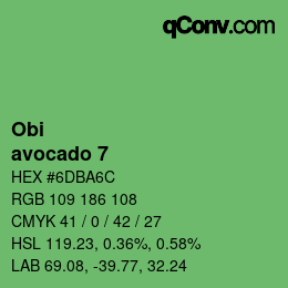 Code couleur: Obi - avocado 7 | qconv.com