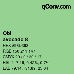 Color code: Obi - avocado 8 | qconv.com