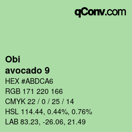 カラーコード: Obi - avocado 9 | qconv.com