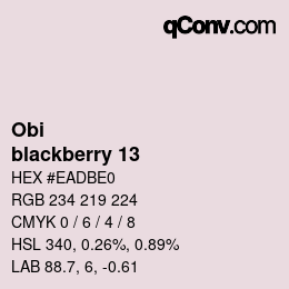 颜色代码: Obi - blackberry 13 | qconv.com