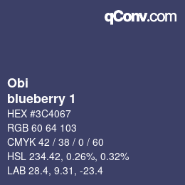 颜色代码: Obi - blueberry 1 | qconv.com