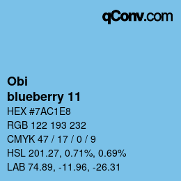 颜色代码: Obi - blueberry 11 | qconv.com