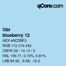 颜色代码: Obi - blueberry 12 | qconv.com