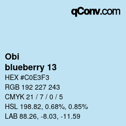 颜色代码: Obi - blueberry 13 | qconv.com