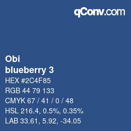 颜色代码: Obi - blueberry 3 | qconv.com
