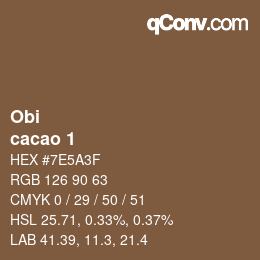 Color code: Obi - cacao 1 | qconv.com