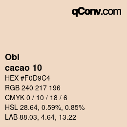 Color code: Obi - cacao 10 | qconv.com