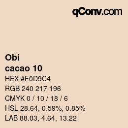 Code couleur: Obi - cacao 10 | qconv.com