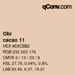 颜色代码: Obi - cacao 11 | qconv.com