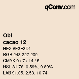 颜色代码: Obi - cacao 12 | qconv.com
